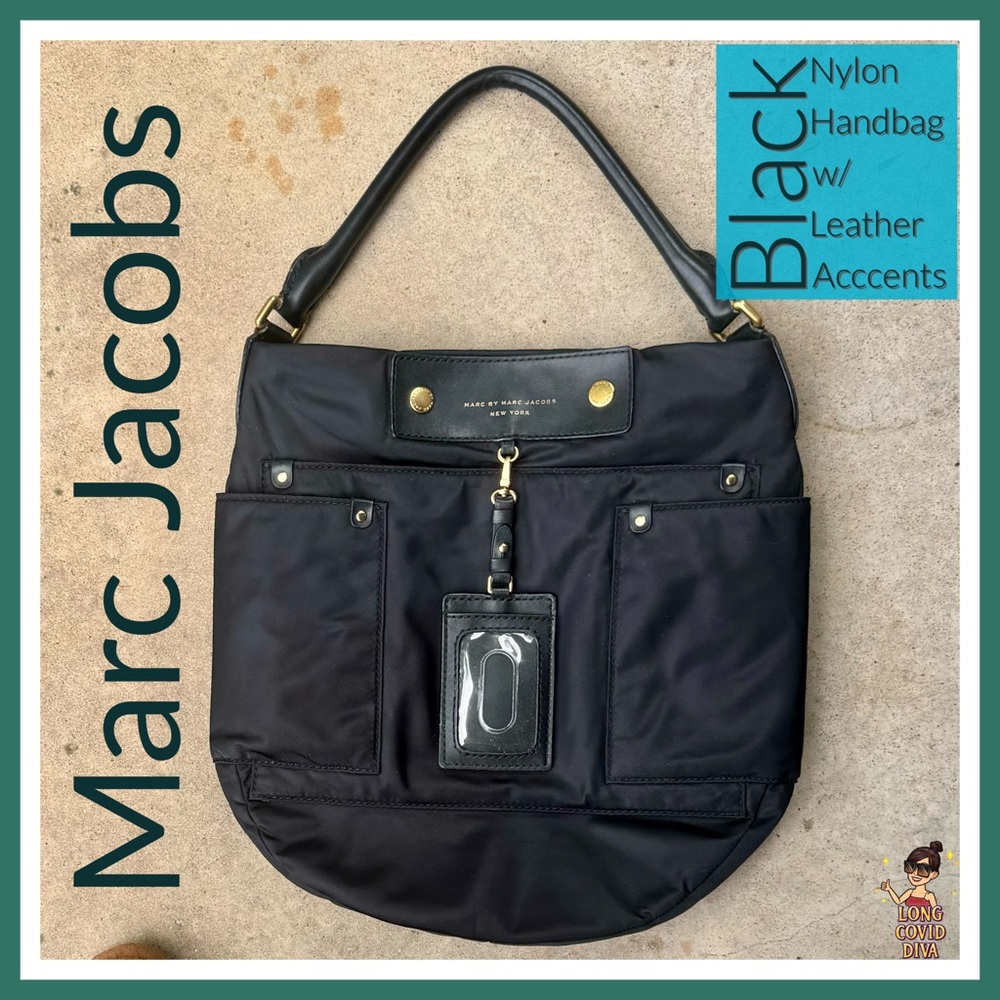 Marc Jacobs Black and Gold Satchel Bag